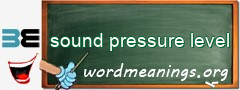 WordMeaning blackboard for sound pressure level